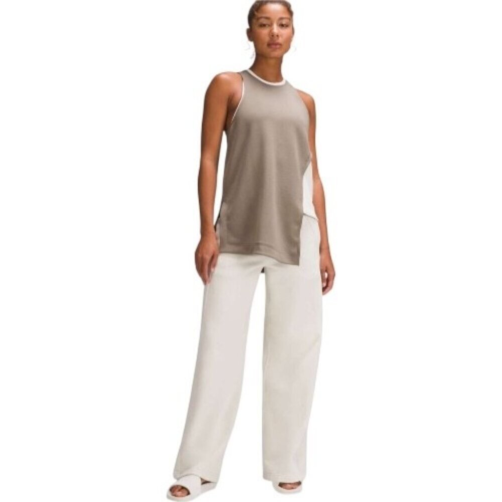Lululemon Asymmetrical Side Cut-Out Tank Top Nomad / Bone womens size XXS